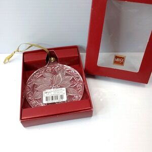 Mikasa Festive Poinsettia Crystal Ornament 3.25" Round Holiday Christmas